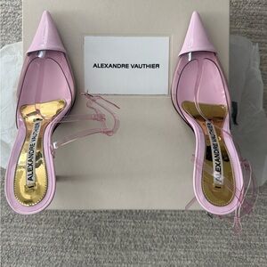 Alexandre Vauthier Pink Patent Pointed Slingback Heels